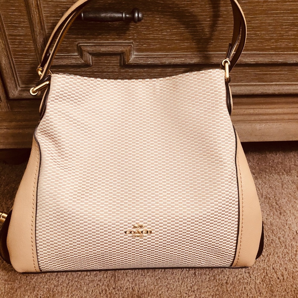 Coach “Edie” leather tote NWT
